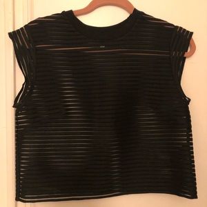 &otherstories Sheer Striped Top Black Size 6